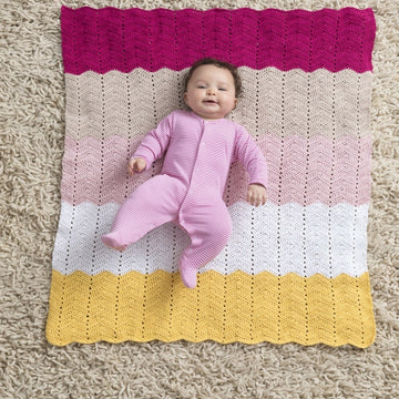 Happy Baby Ripple Afghan Blanket Crochet Pattern