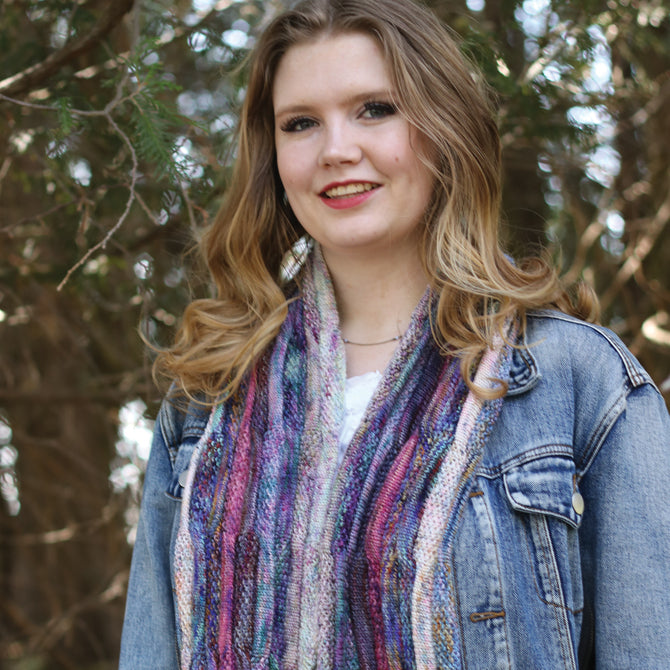 Koigu Silent Purple Scarf Knitting Pattern