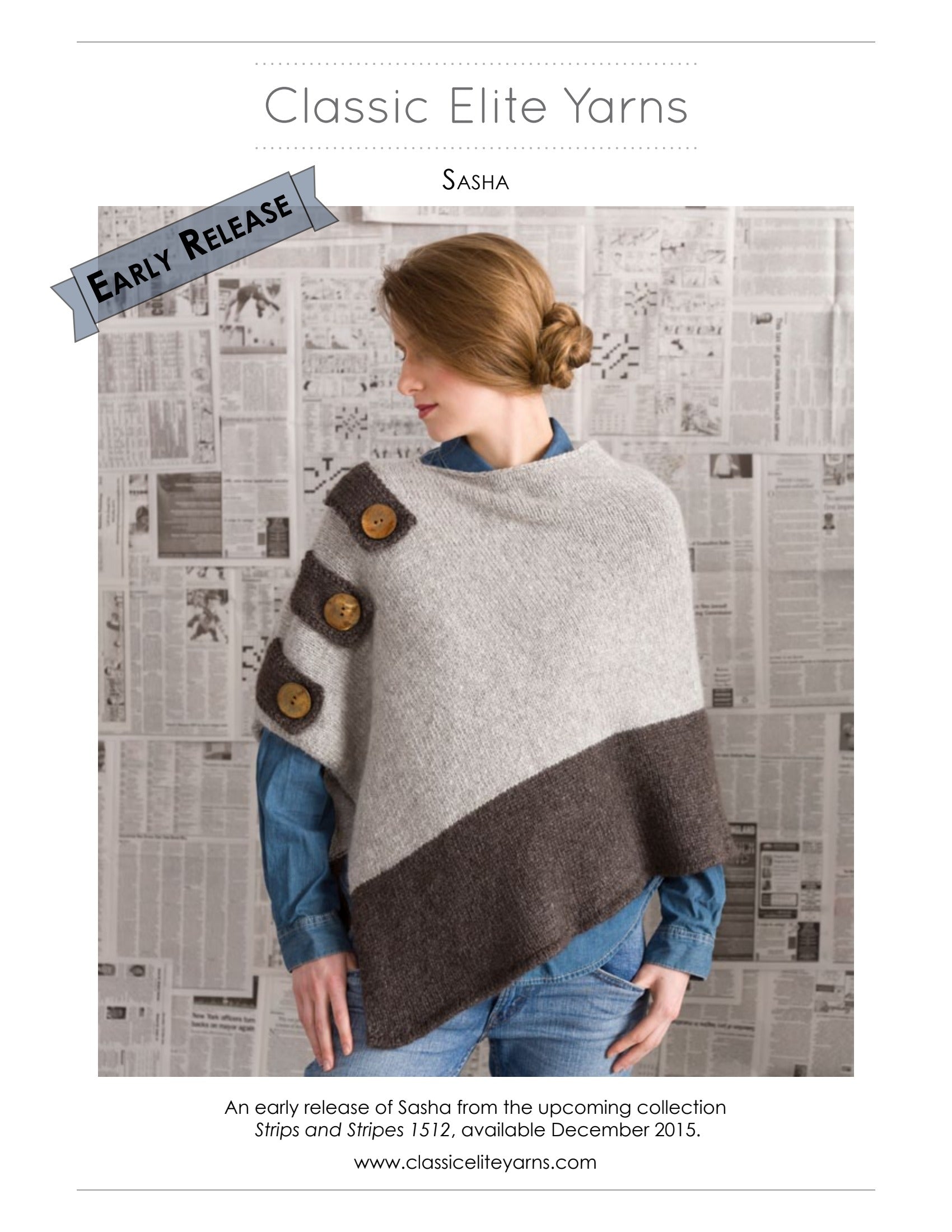 Classic Elite Yarns Sasha Cape Knitting Pattern