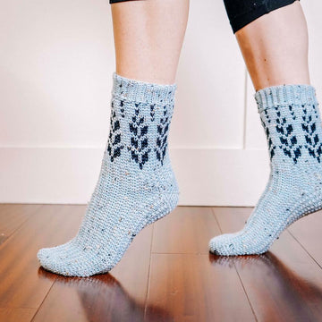 Vine Colorwork Crochet Socks