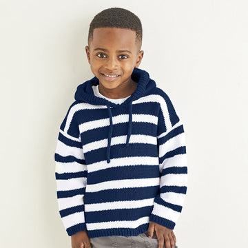 Sirdar 2577 Deck Chair Striped Hoodie in Snuggly 100% Cotton PDF