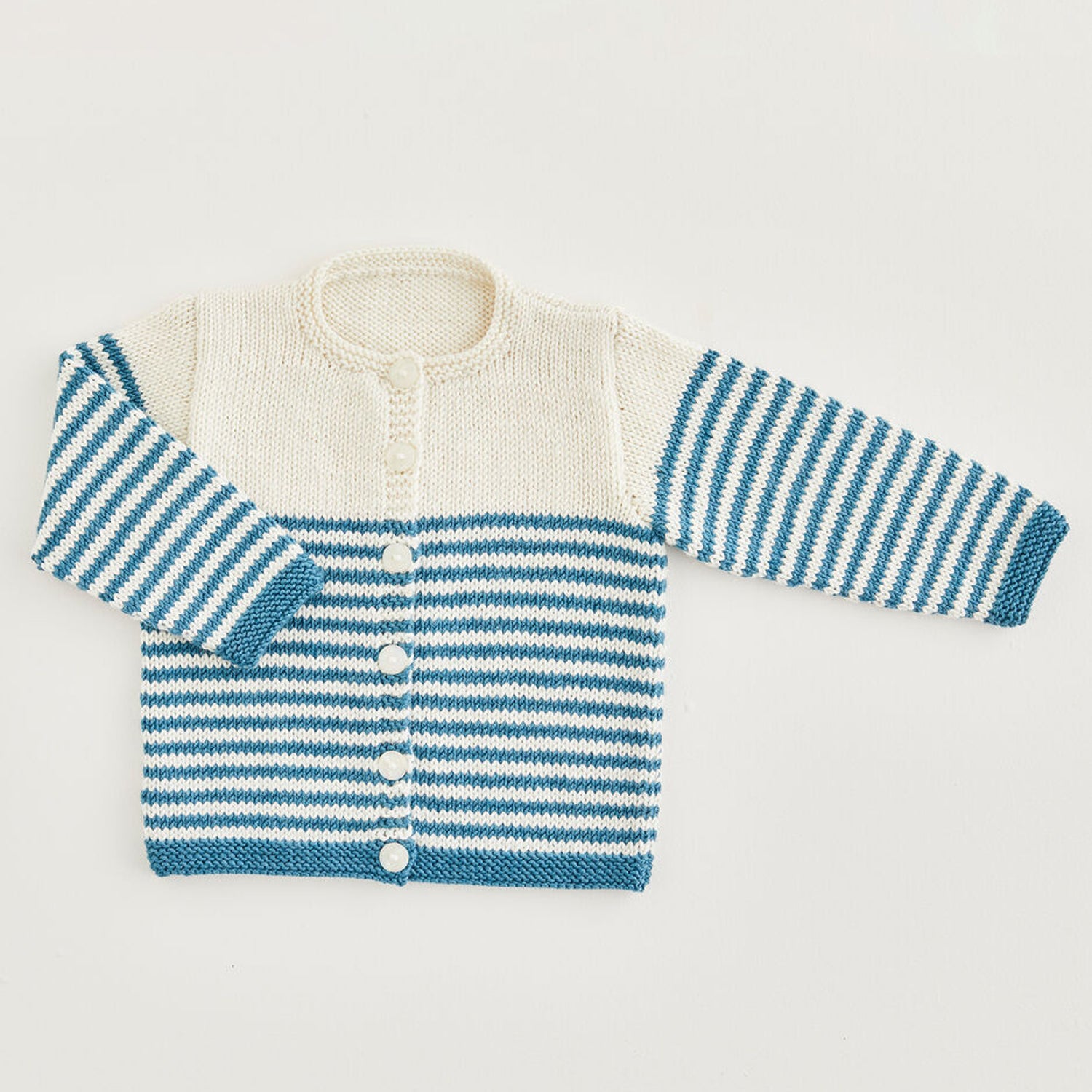 Sirdar Striped Baby Cardigan Knitting Pattern