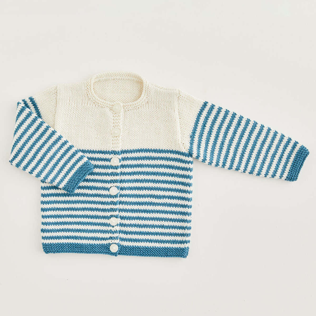 Sirdar Striped Baby Cardigan Knitting Pattern