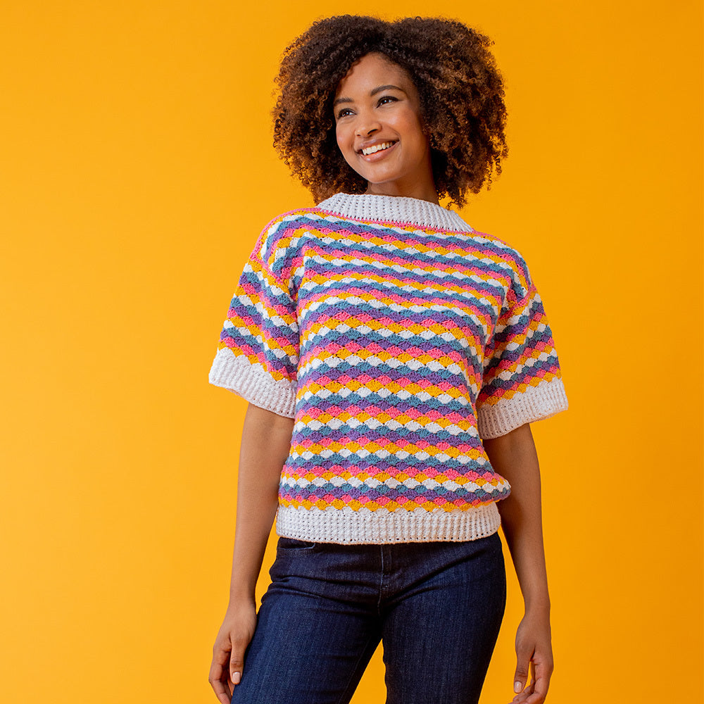 Paintbox Yarns Shell Stitch Tee Crochet Pattern