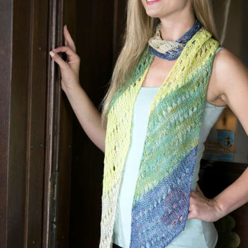 Striped Diagonal Scarf Knitting Pattern