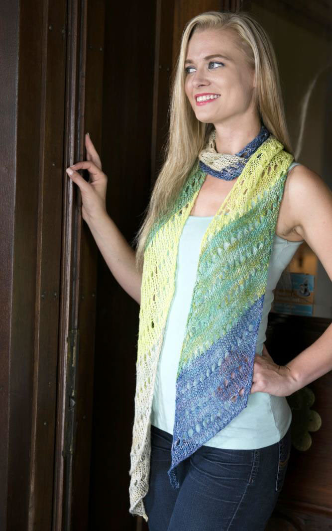 Striped Diagonal Scarf Knitting Pattern