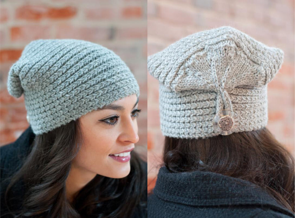Button Flap Hat Knitting Pattern