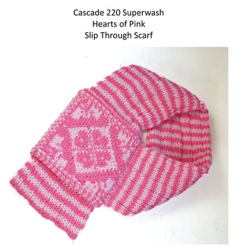 Hearts of Pink Slip Scarf Knitting Pattern