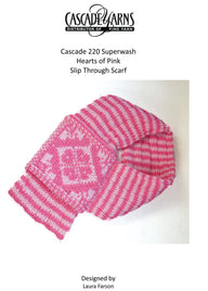 Hearts of Pink Slip Scarf Knitting Pattern
