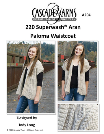 Cascade Yarns A Paloma Waistcoat Knitting Pattern