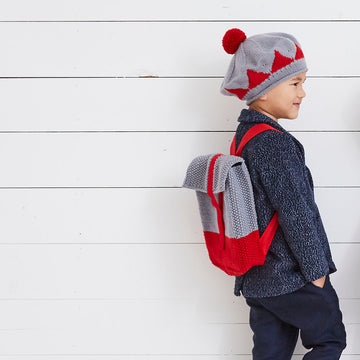 Debbie Bliss Otis Backpack & Beret Knitting Pattern