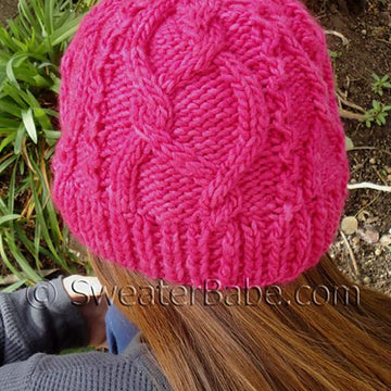 #160 Meandering Cables One-Ball Hat