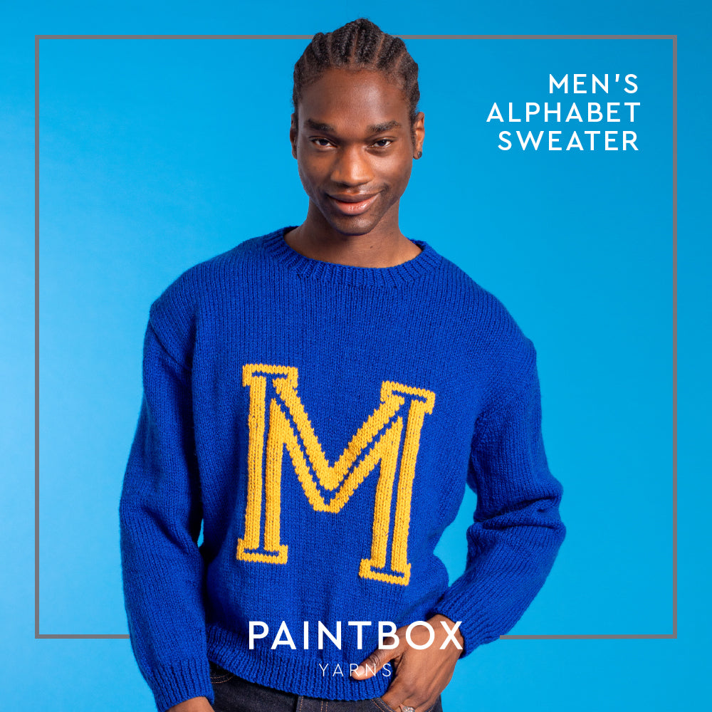 Paintbox Yarns Men's Alphabet Sweater Knitting Pattern