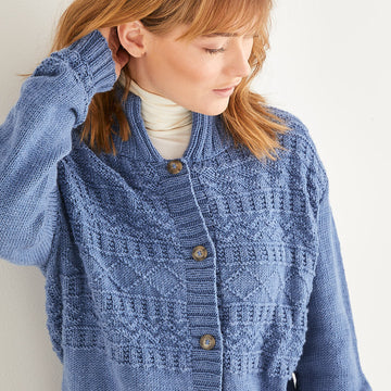 Sirdar 10210 High Neck Cardigan in Cashmere Merino Silk DK (Free)