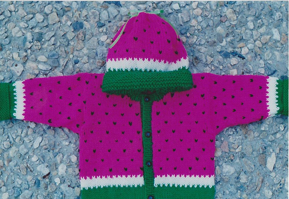 Watermelon Wedge Hat & Cardigan Sweater