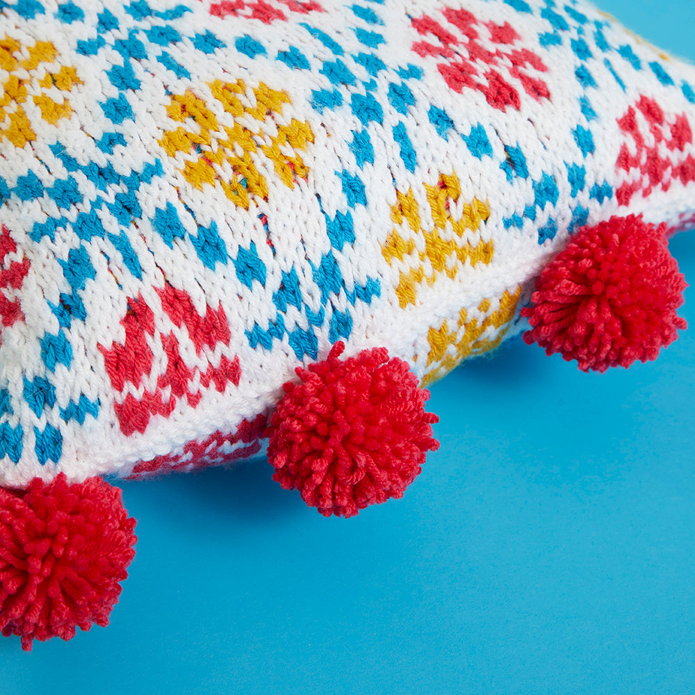 Paintbox Yarns Fizzy Flower Cushion Knitting Pattern