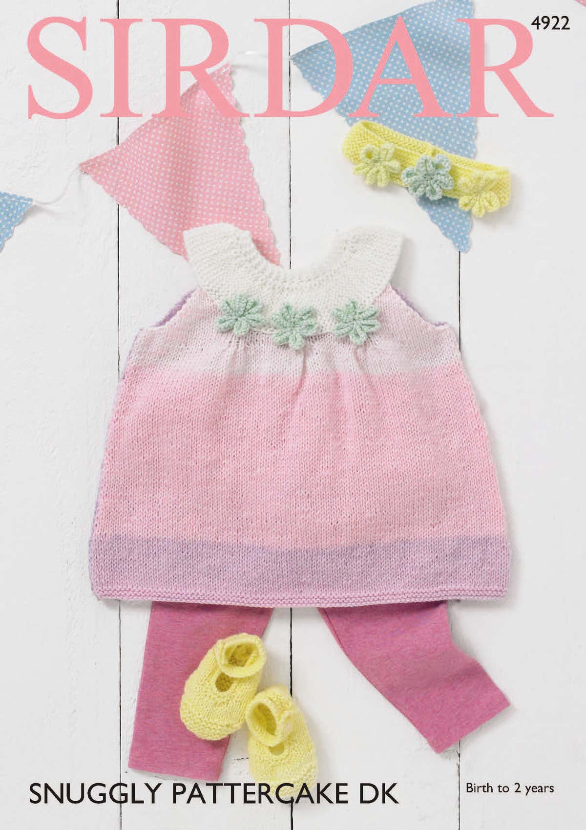 Sirdar Pinafore Dress, Shoes and Headband Knitting Pattern