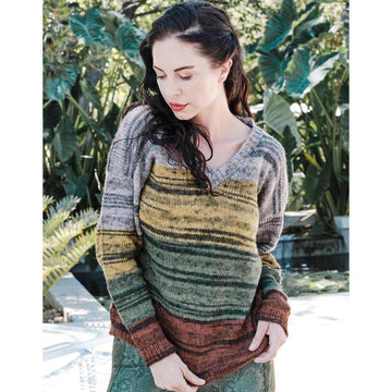 Trendsetter Yarns Tiger - Wide Striped Classic "V" Pullover