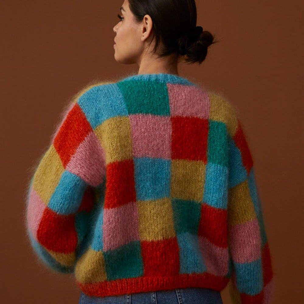 Knitting Cardigan Pattern PDF Download – Debbie Bliss Checkerboard