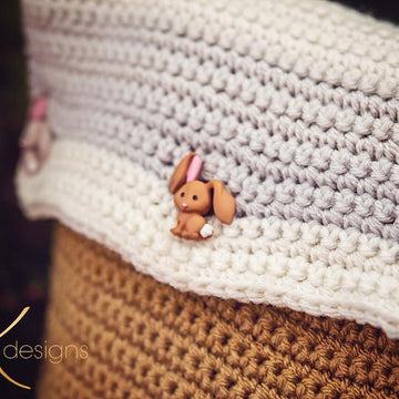Fluffy Bunny Crochet Pillow Cover