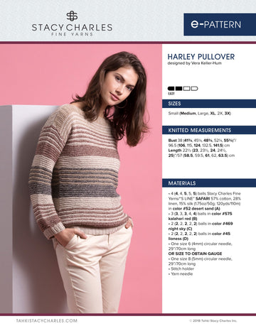 Stacy Charles Fine Yarns Harley Pullover Knitting Pattern