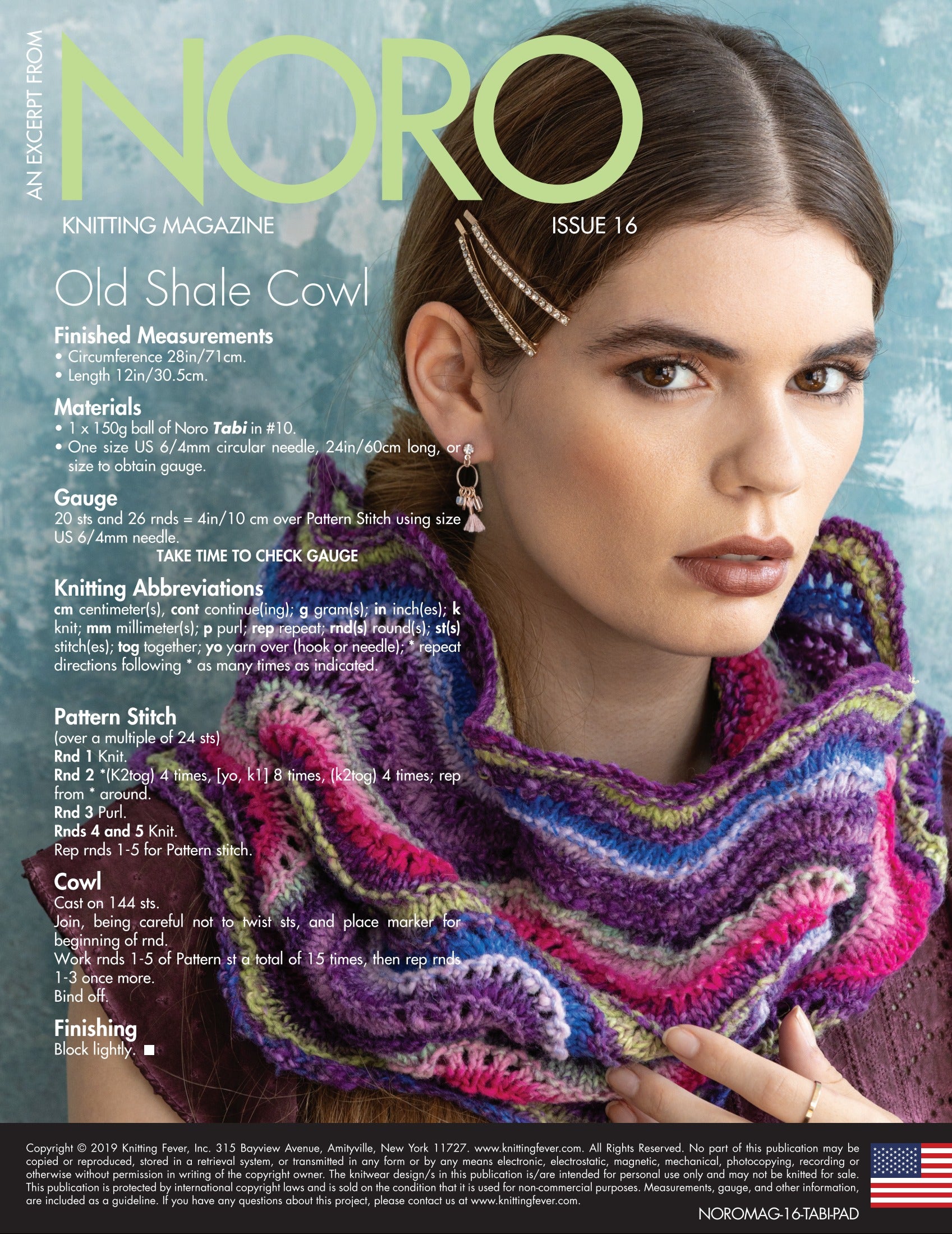 Noro Old Shale Cowl Knitting Pattern