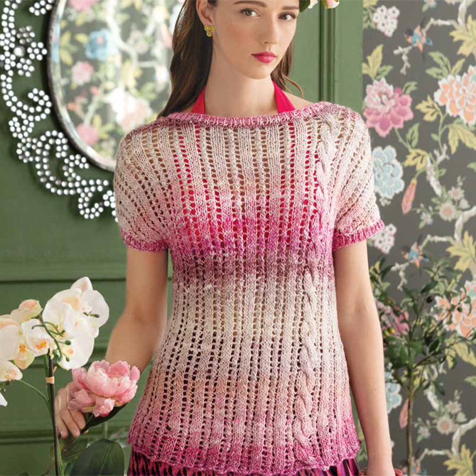 Noro Offset Cable Tee Jumper Knitting Pattern