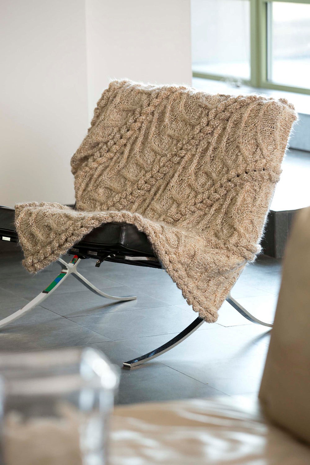 Studio Afghan Blanket Knitting Pattern
