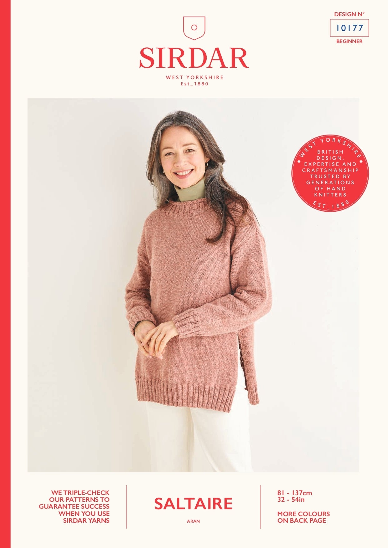 Sirdar 10177 Split Seam Sweater in Saltaire PDF