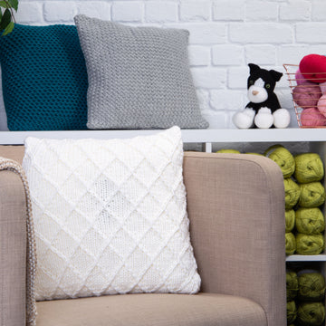 Deramores Three Cosy Cushions Knitting Pattern