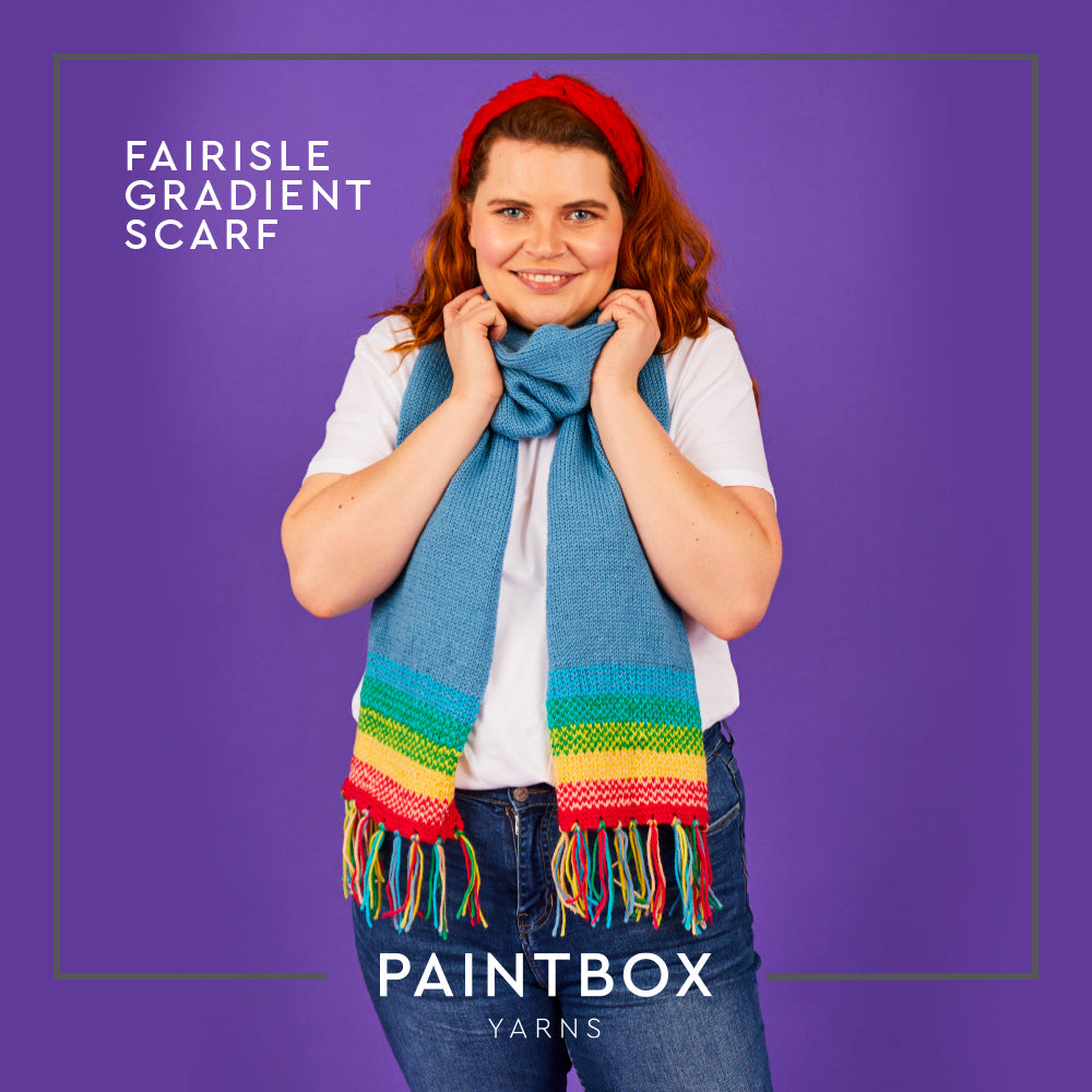 Paintbox Yarns Fairisle Gradient Scarf Knitting Pattern