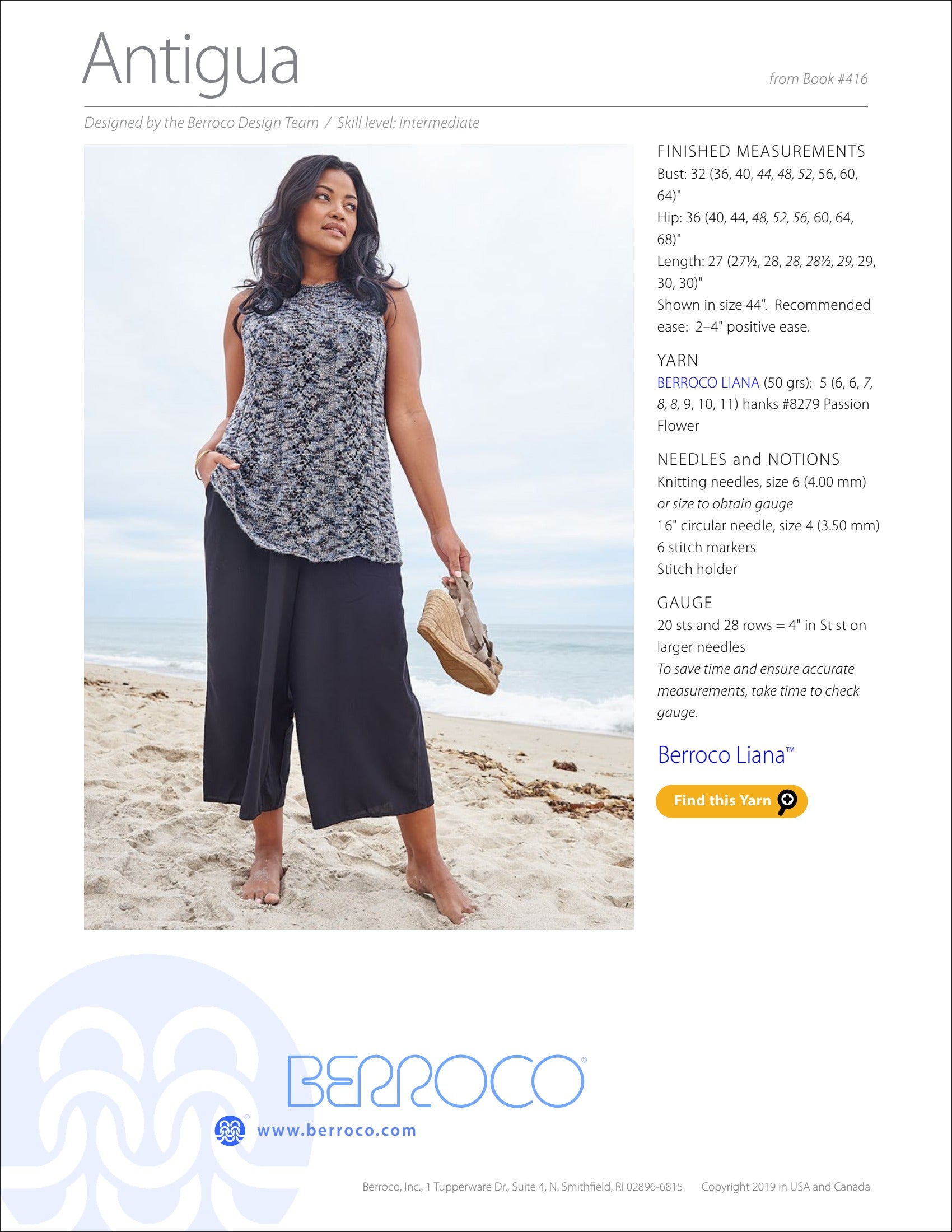 Berroco Antigua Jumper Knitting Pattern