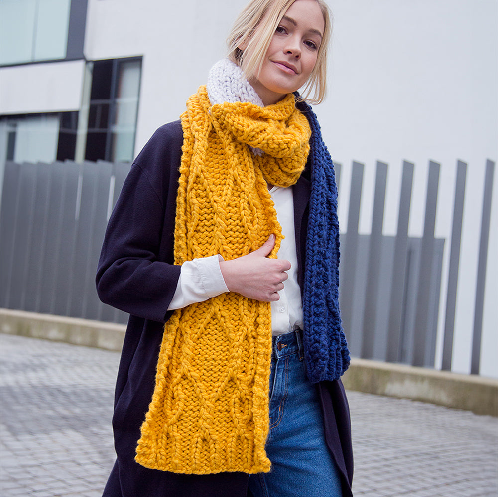 MillaMia Selma Cable Scarf Knitting Pattern