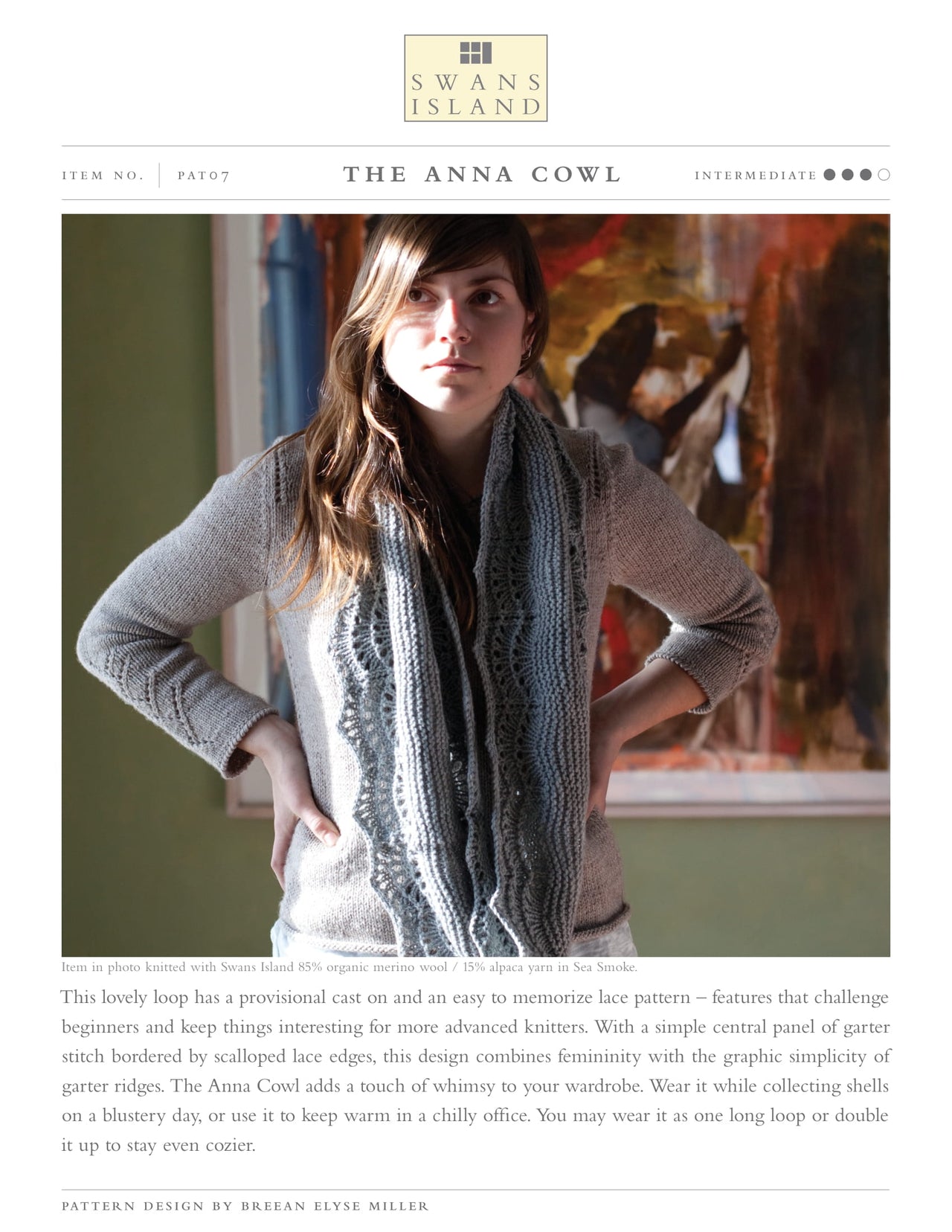 Swans Island Anna Cowl Knitting Pattern