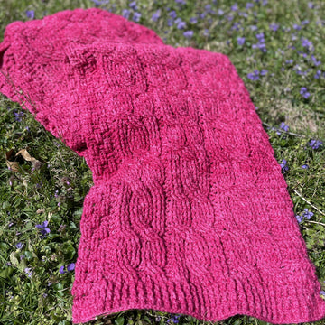 Raspberry Delight Cabled Stole
