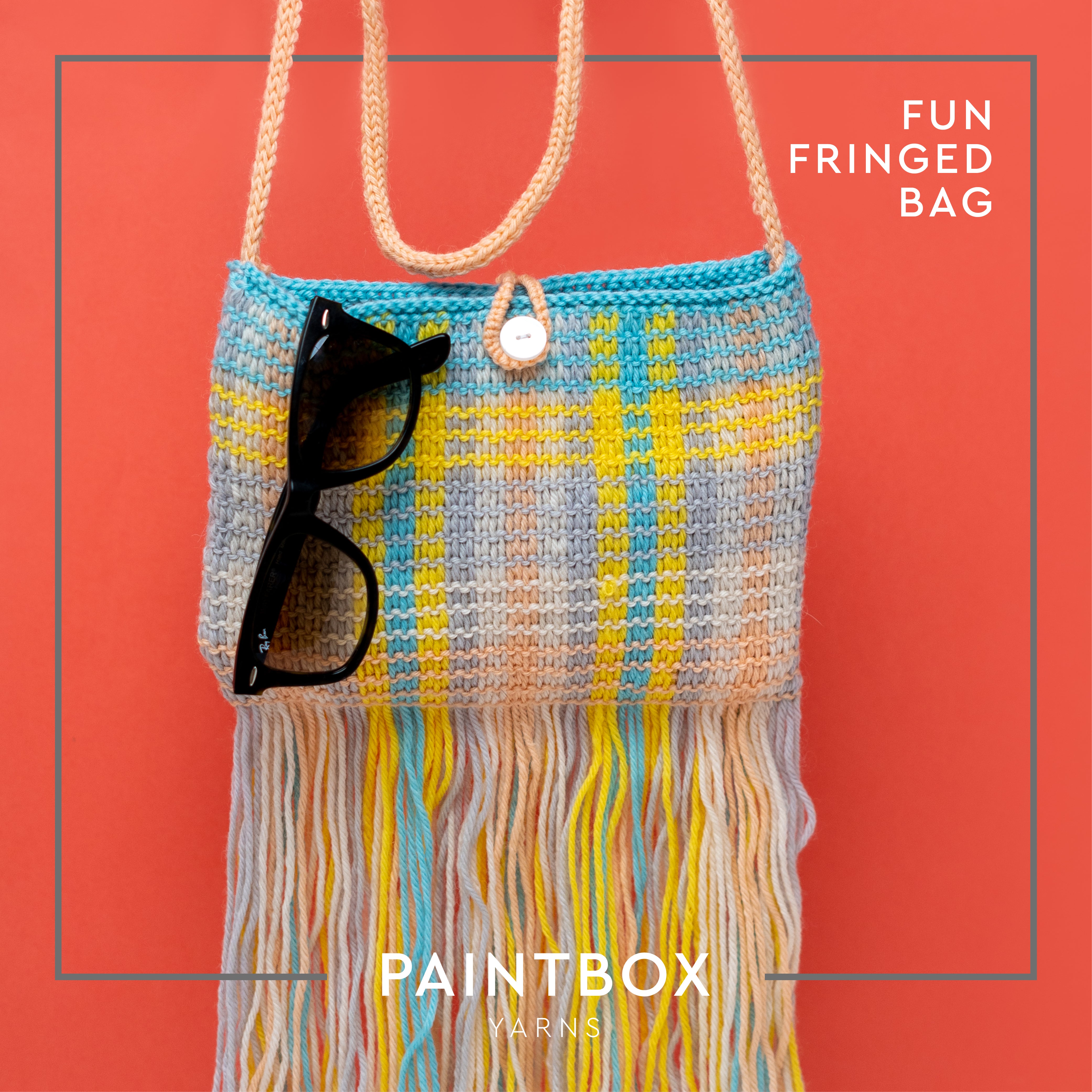 Paintbox Yarns Fun Fringed Bag Knitting Pattern