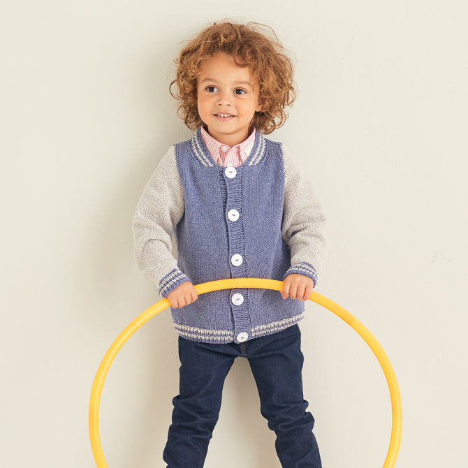 Sirdar Varsity Jacket Cardigan Knitting Pattern