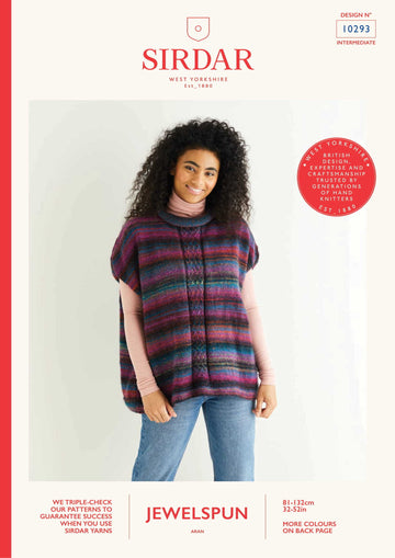 Sirdar 10293 Wild Oat Stitch Tunic in Jewelspun PDF