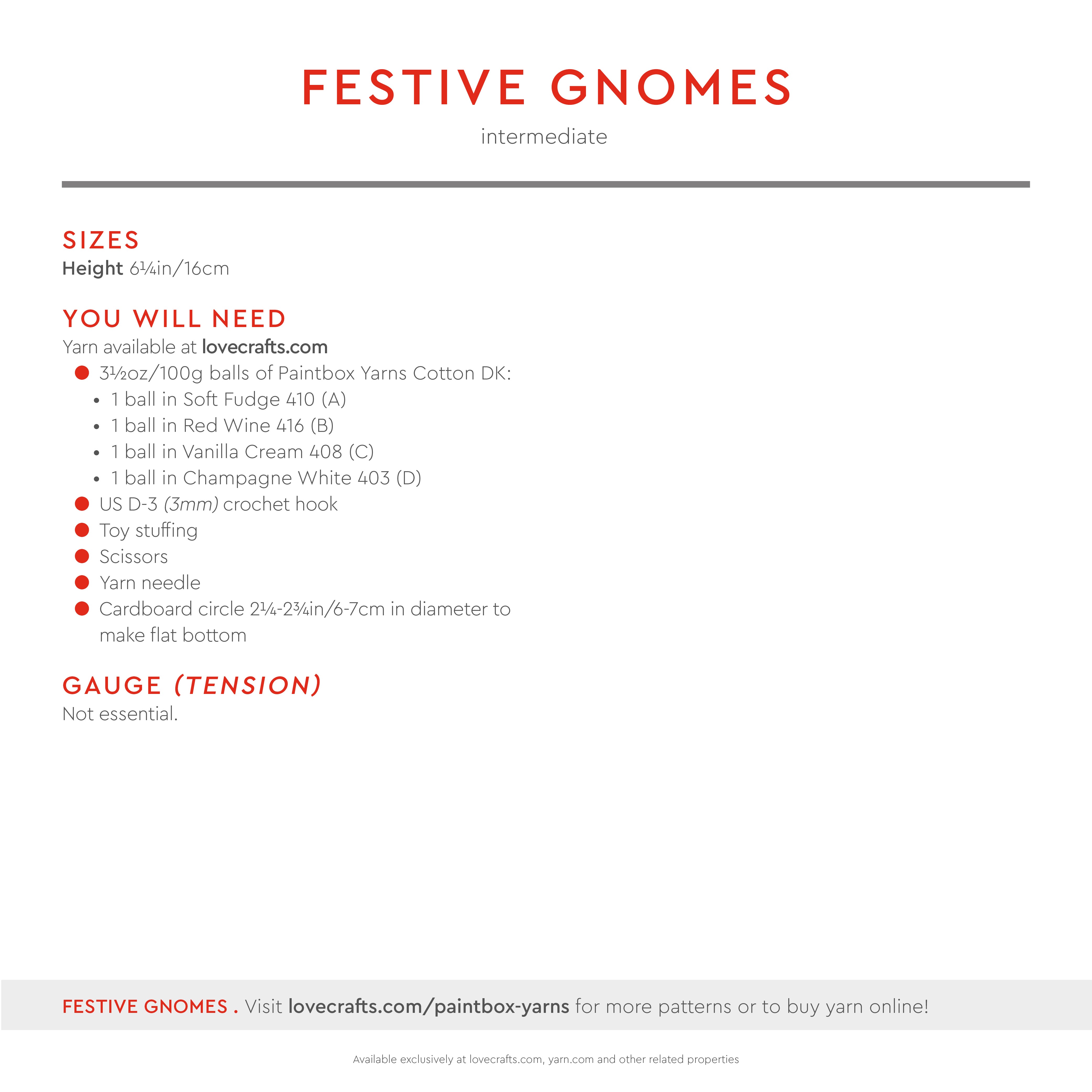 Paintbox Yarns Festive Gnomes Crochet Pattern