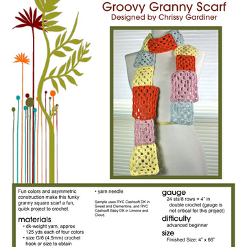 Gardiner Yarn Works Groovy Granny Scarf Crochet Pattern