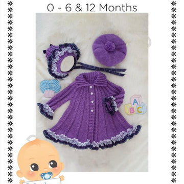 Amelia swing coat baby knitting pattern 0-6 & 12mths