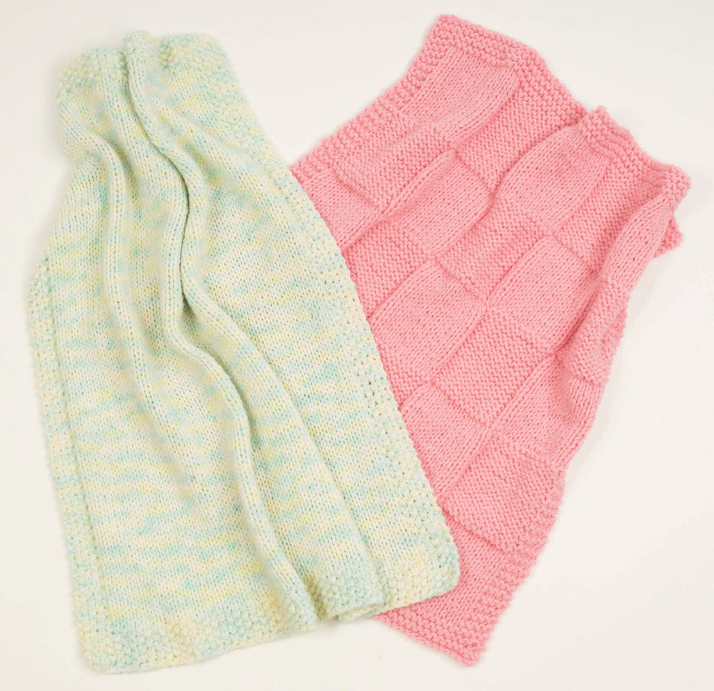 Plymouth Yarn Encore Fast Baby Blankets Knitting Pattern