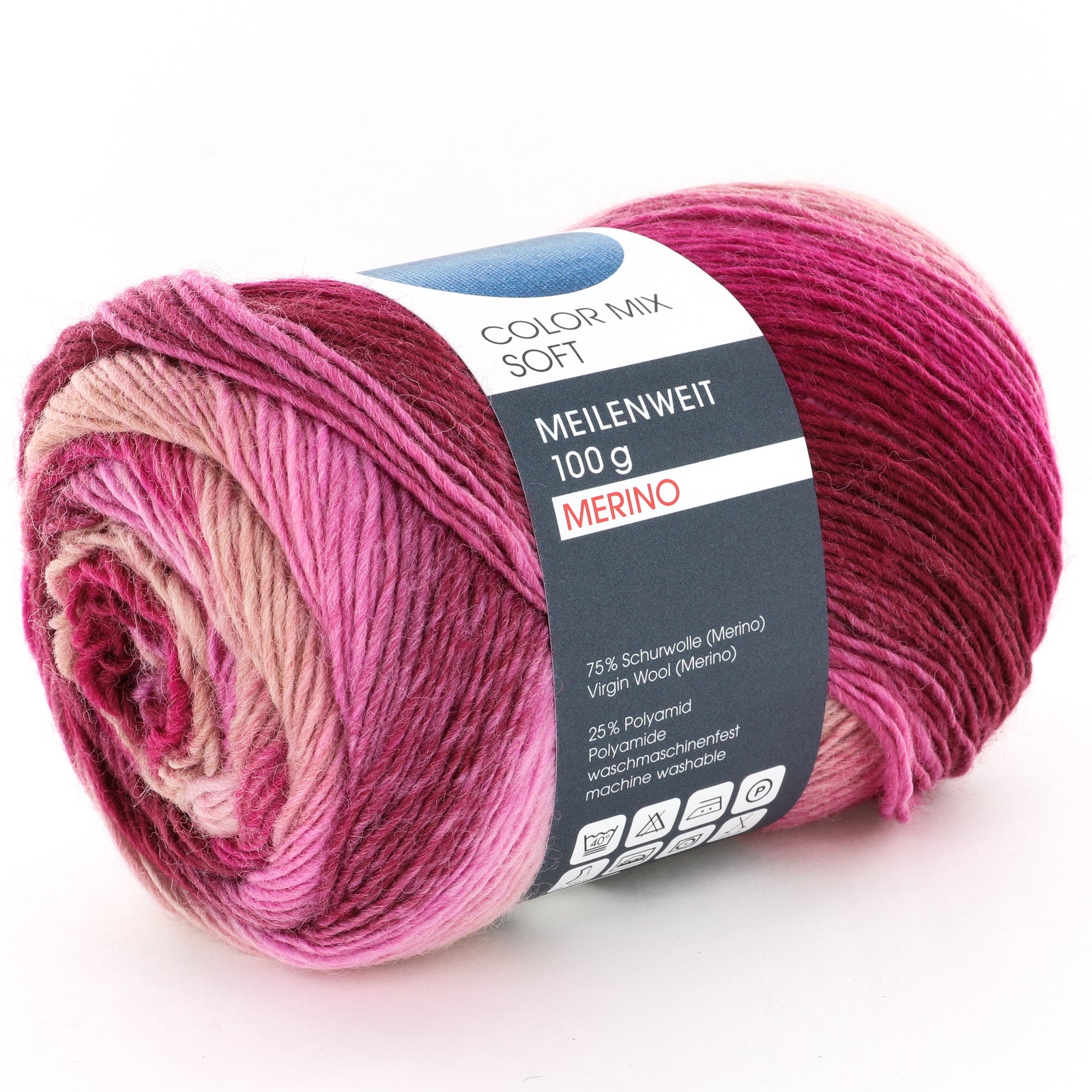 Lana Grossa Meilenweit 100 Color Soft Mix Yarn - Merino Wool 4 Ply