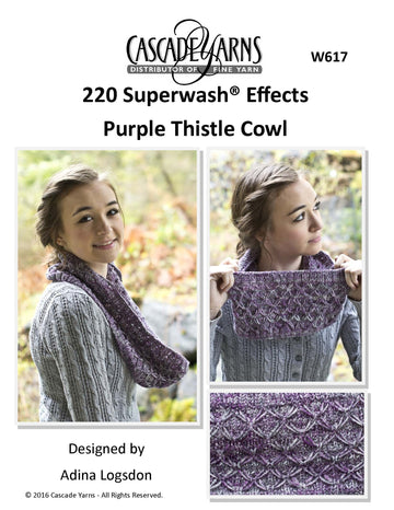 Effects Purple Thistle Cowl in Cascade Yarns 220 Superwash® - W617 - Free PDF