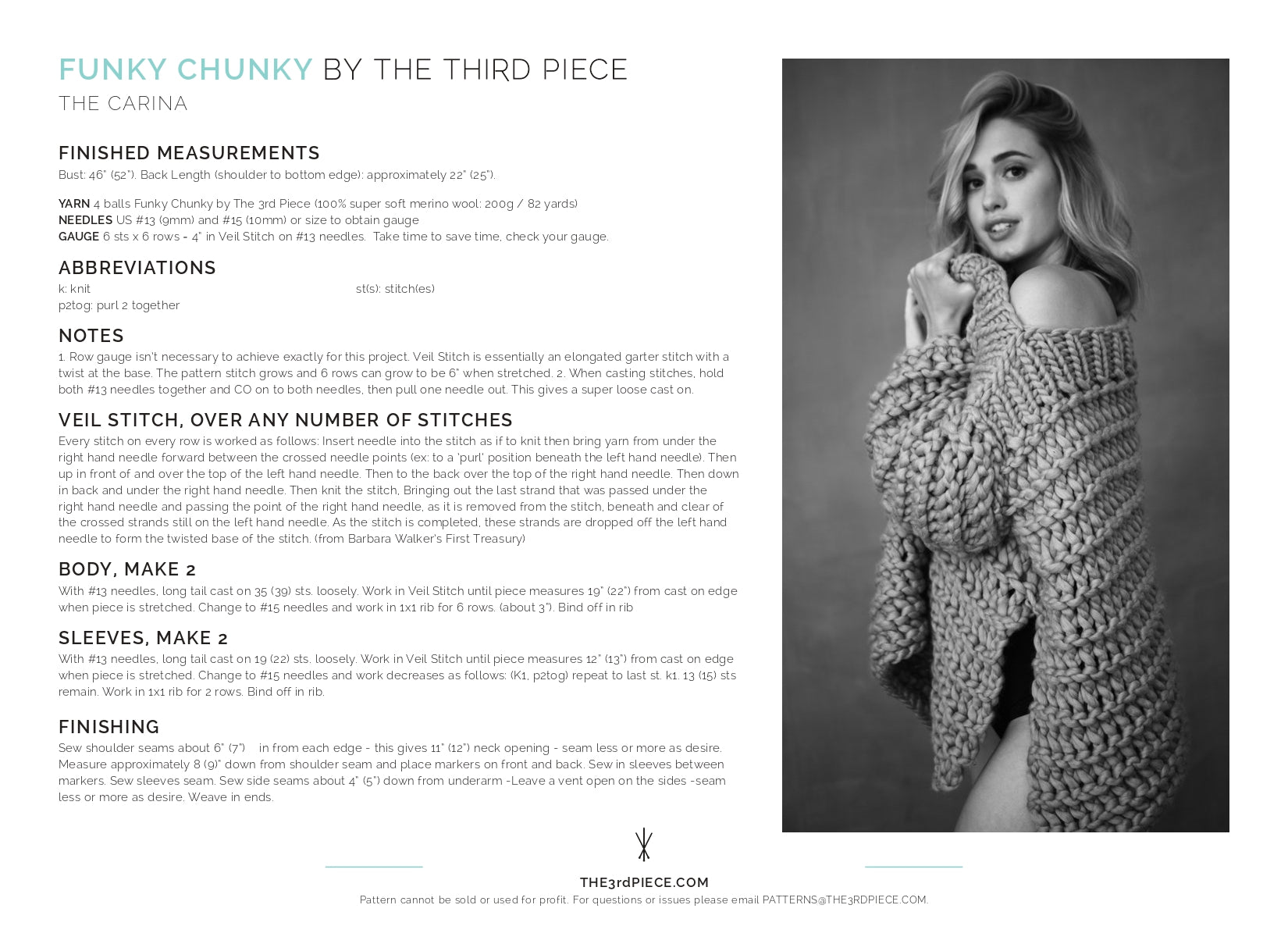 Third Piece The Carina Jumper Knitting Pattern