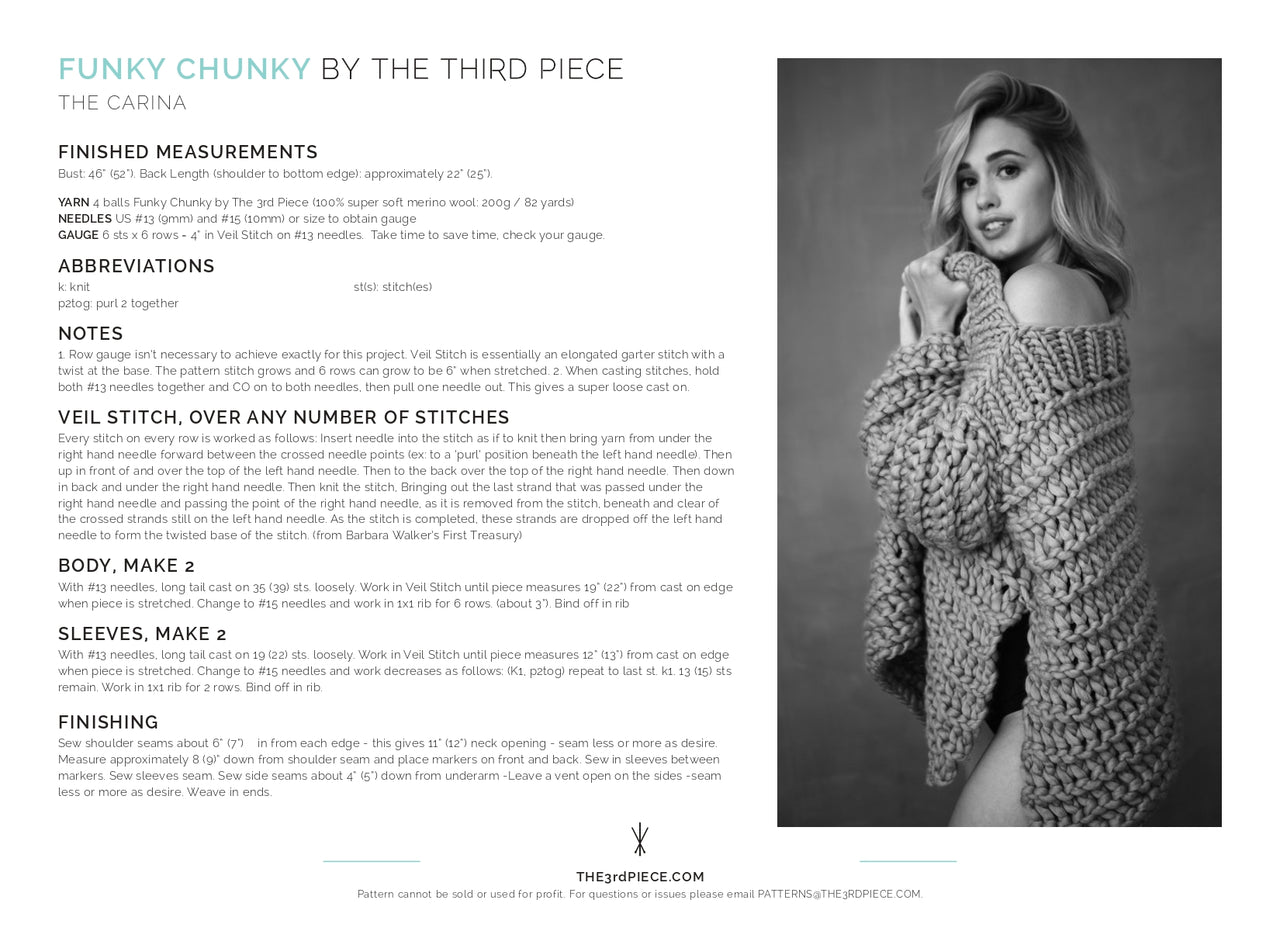 Third Piece The Carina Jumper Knitting Pattern