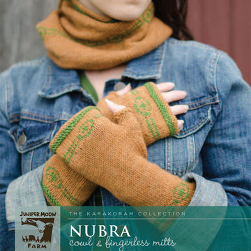Nubra Cowl & Fingerless Mitts Knitting Pattern