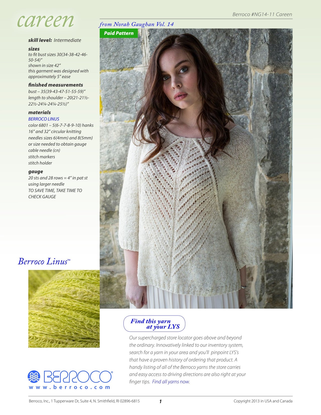 Berroco Careen Jumper Knitting Pattern