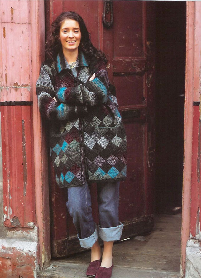 Garter Stitch Entrelac Jacket and Throw Knitting Pattern