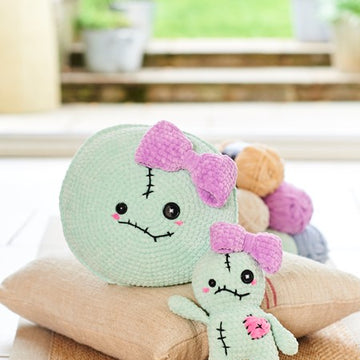 Voodoo Doll Plushie and Cushion in Stylecraft Chenille Chunky - 10245